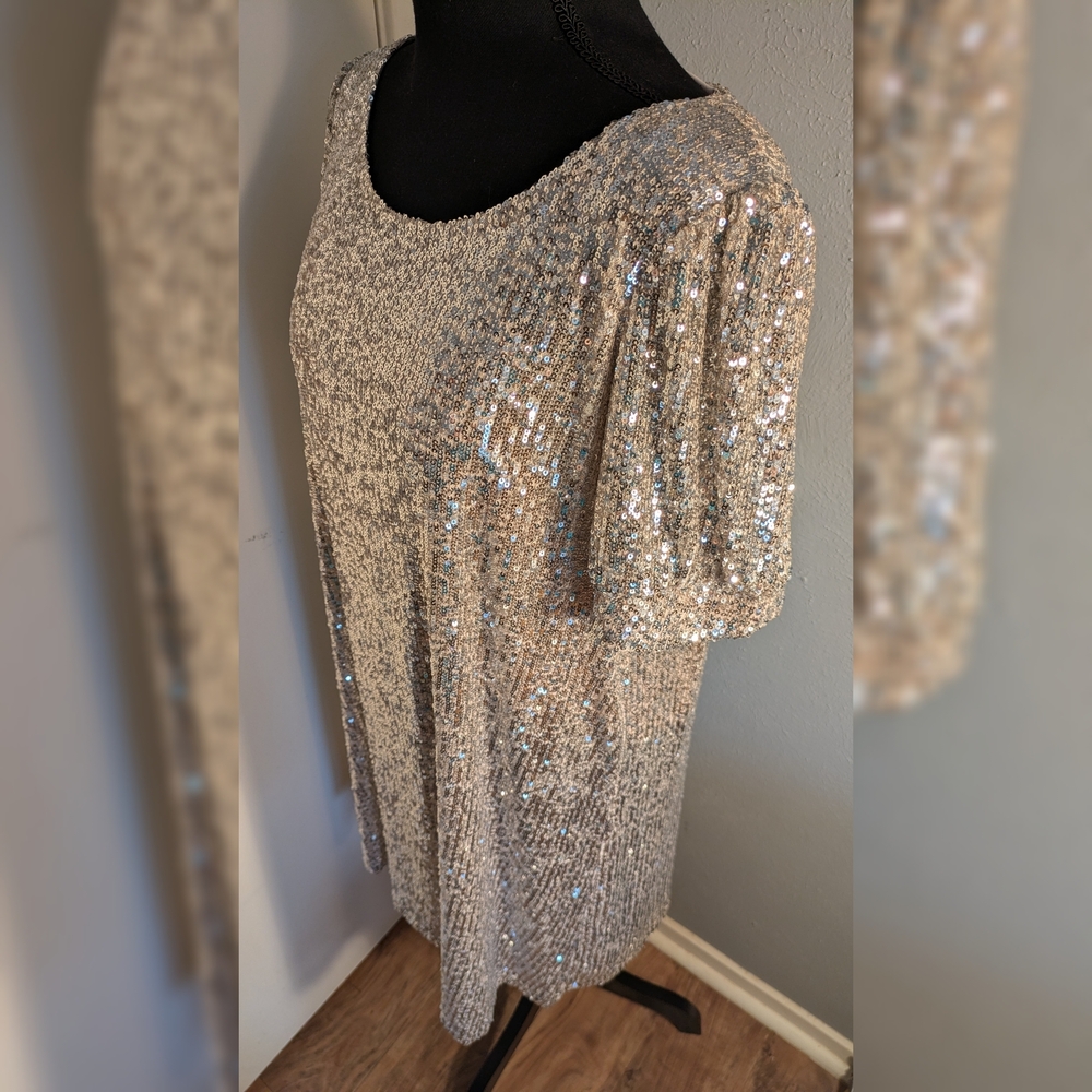 Cable & Gauge Shimmering Sequin Top